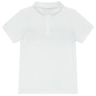 Boys White Logo Polo Shirt, 1, hi-res