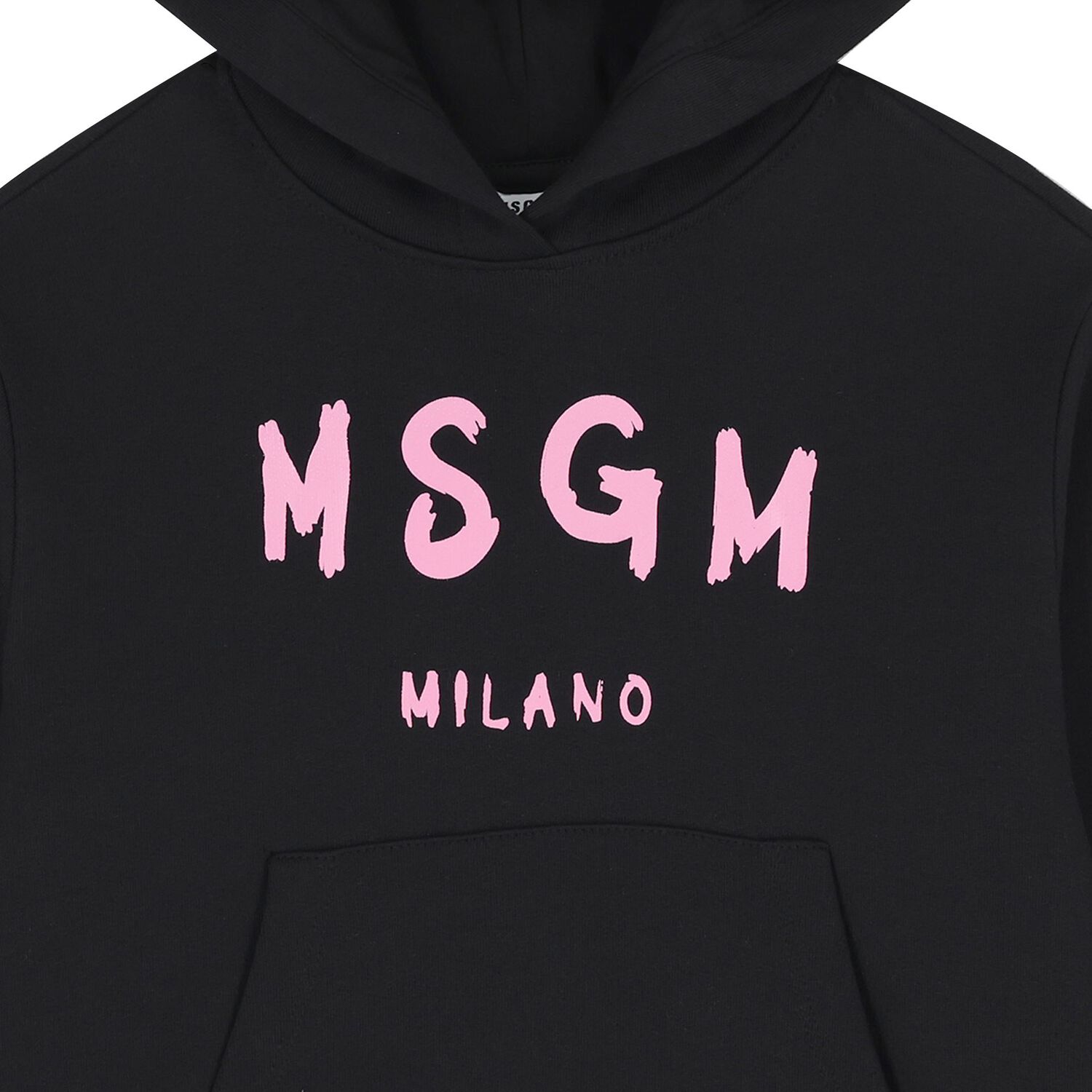 Girls Black Logo Hooded Top, 3, hi-res