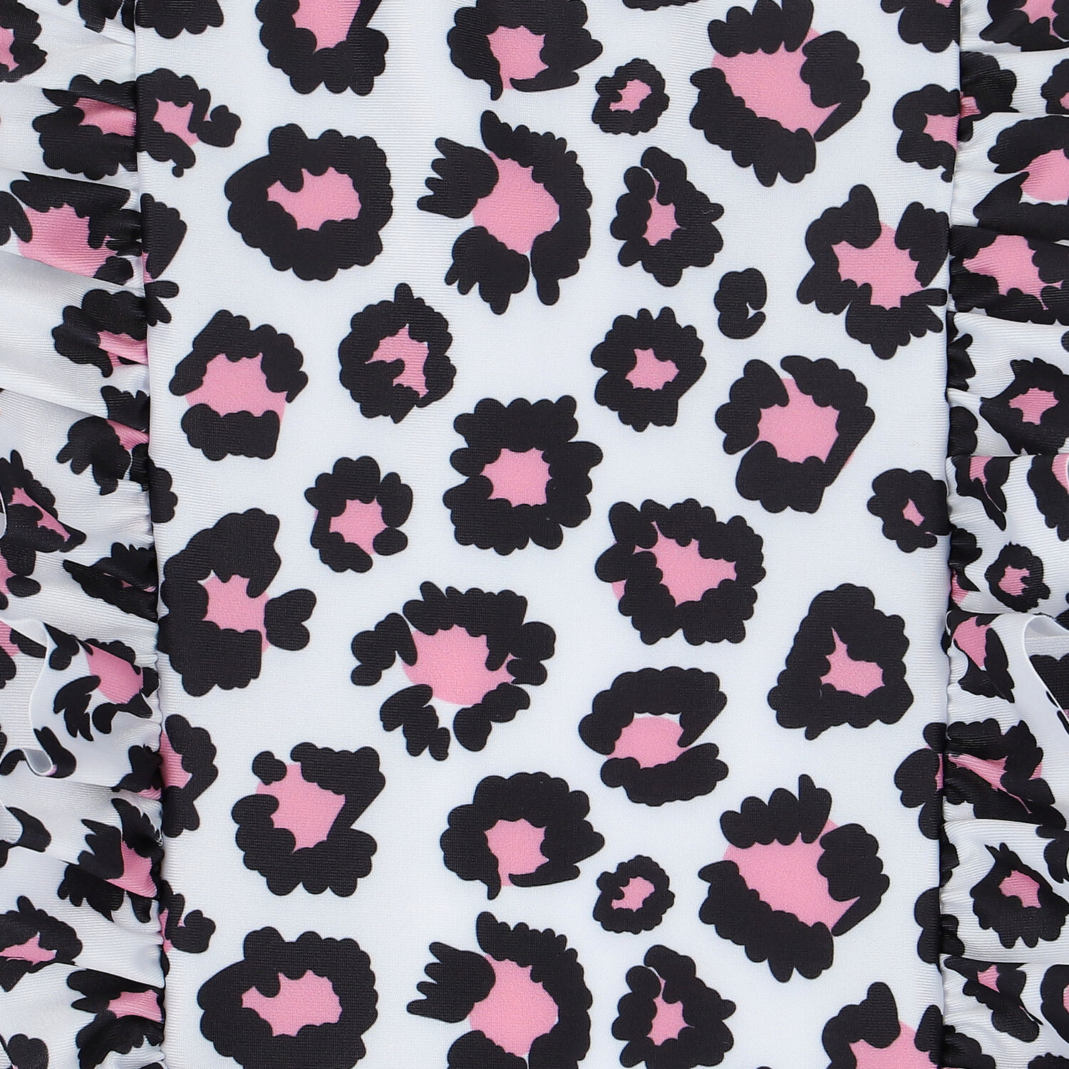 Girls White Leopard Swimsuit, 1, hi-res