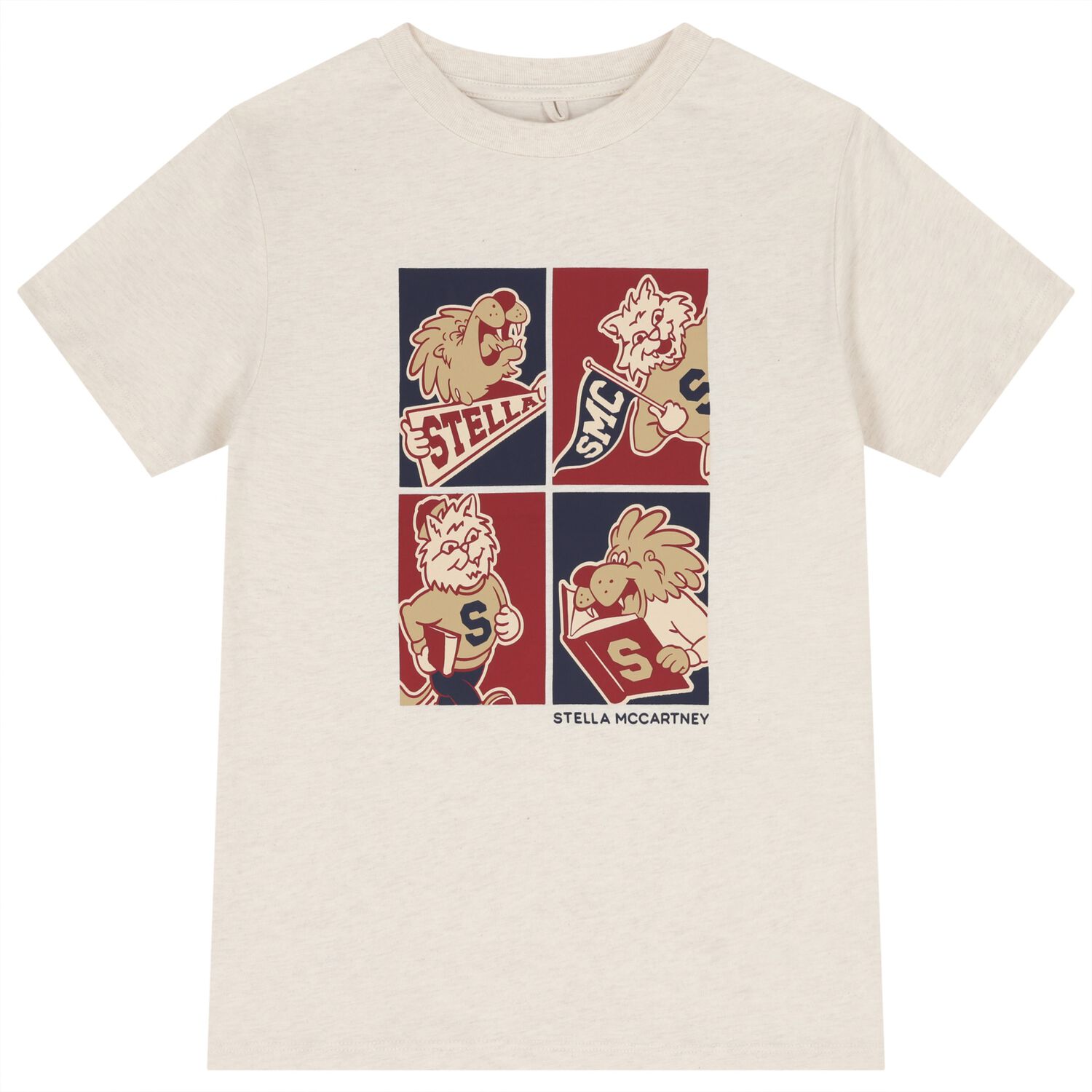 Boys Beige Lion & Tiger T-Shirt, 1, hi-res