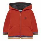 Younger Boys Orange Tiger Zip Up Top, 1, hi-res