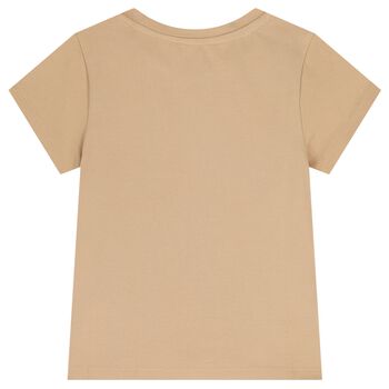 Girls Beige Logo T-Shirt