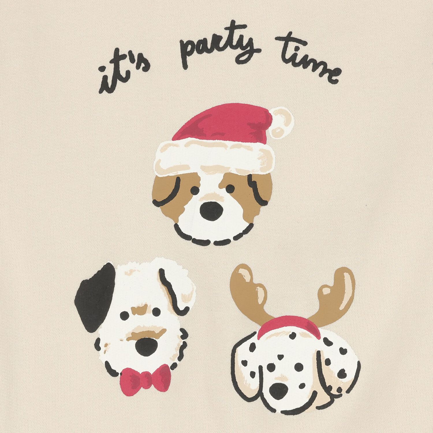 Younger Boys Beige Dogs Sweatshirt, 1, hi-res