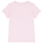Girls Pink & White Cotton Logo T-Shirts ( 2-Pack ), 1, hi-res