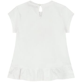 Younger Girls White Logo Heart T-Shirt