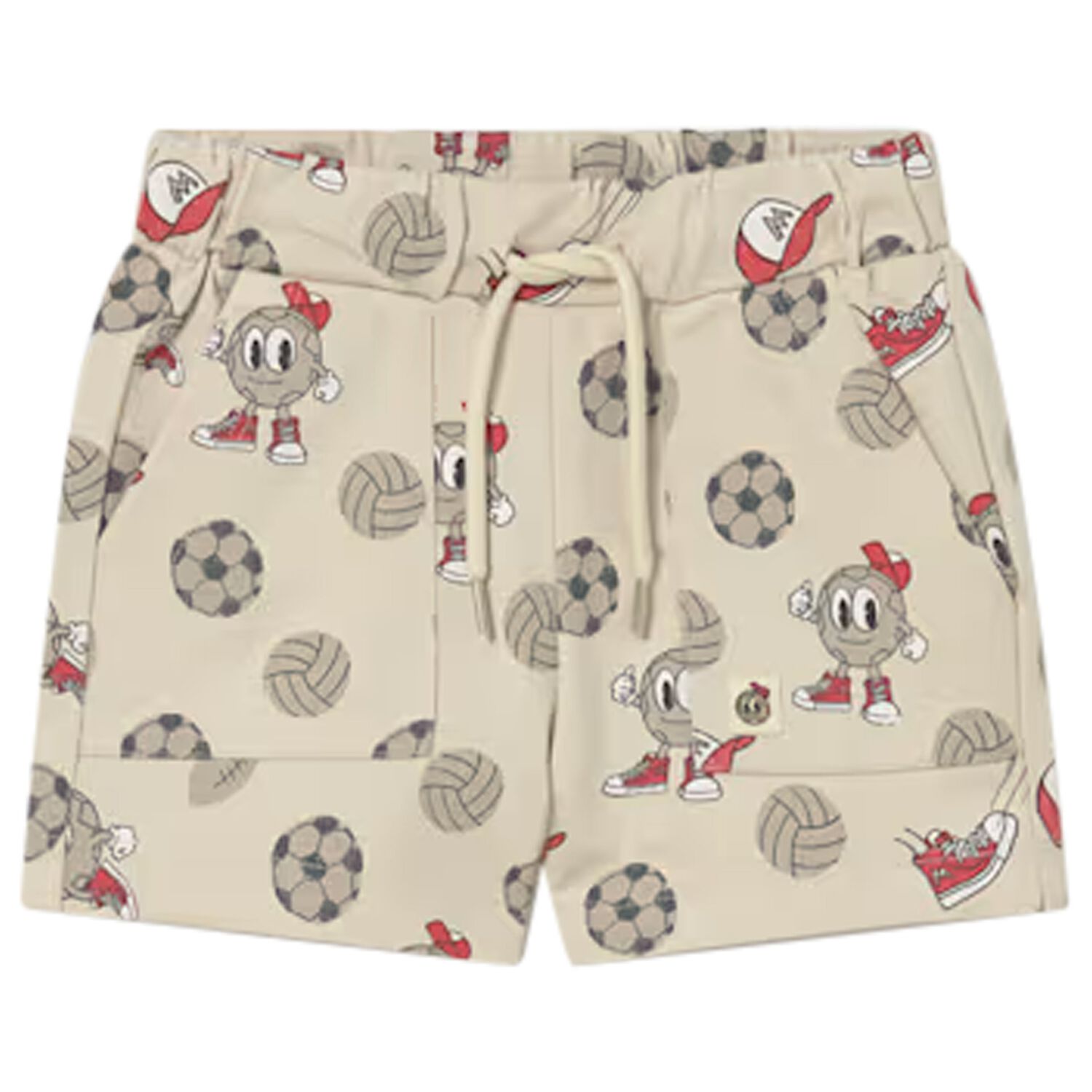 Younger Boys Beige Ball Shorts, 1, hi-res