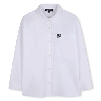 White Embroidered Logo Shirt