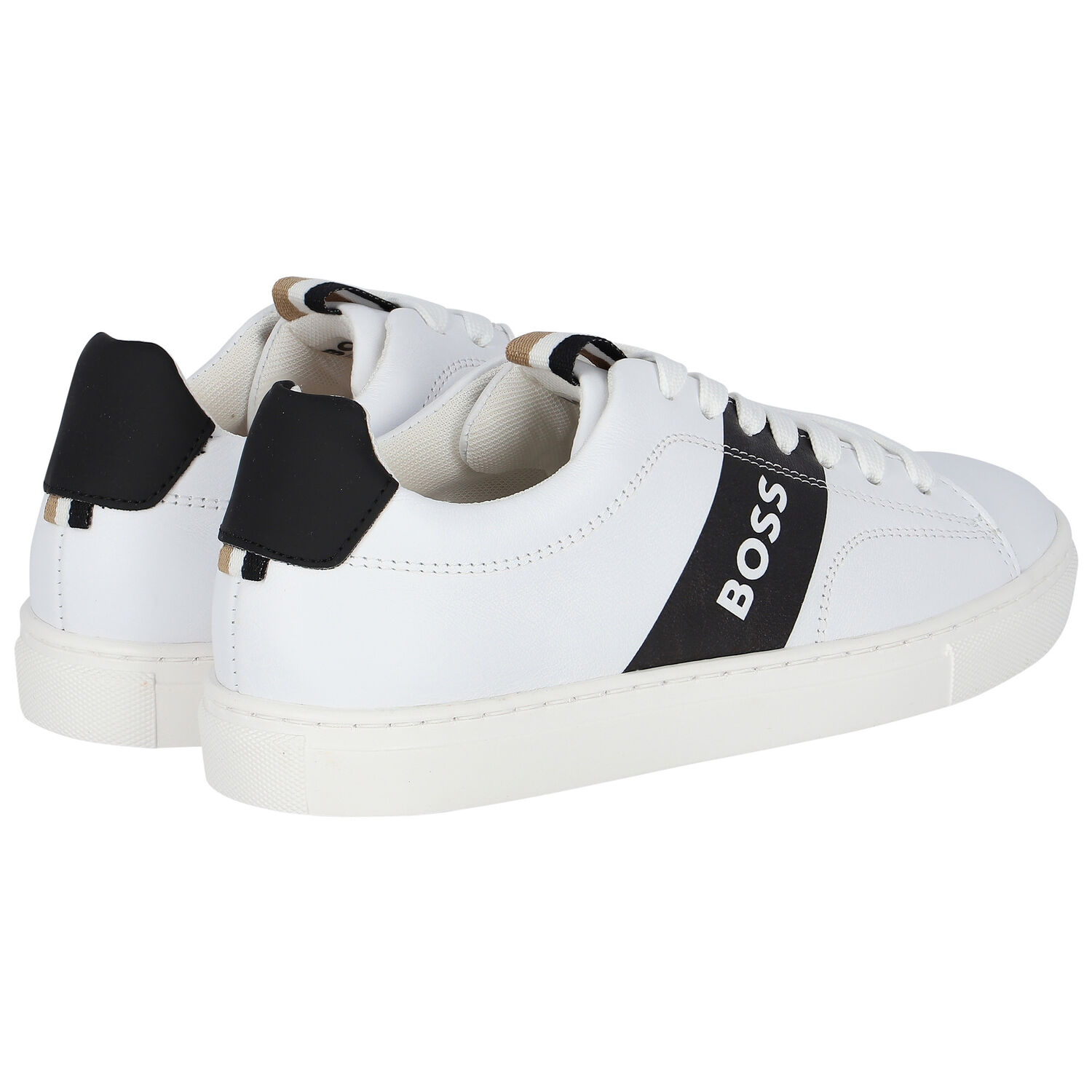 Boys White Logo Trainers, 1, hi-res image number null
