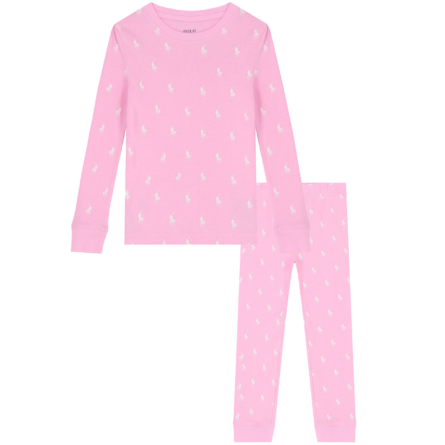 Girls Pink Logo Pyjamas, 1, hi-res