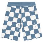 Boys Blue & White Checkerboard Shorts, 1, hi-res