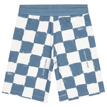 Boys Blue & White Checkerboard Shorts