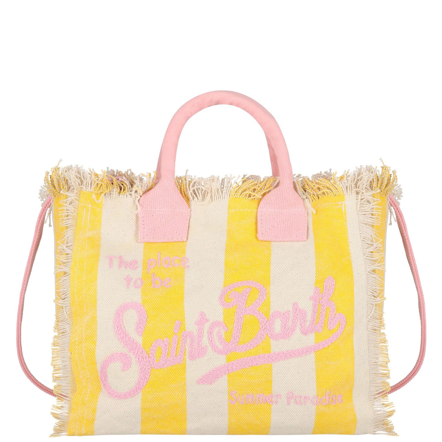 Girls Pink, Ivory & Yellow Logo Tote Bag, 1, hi-res
