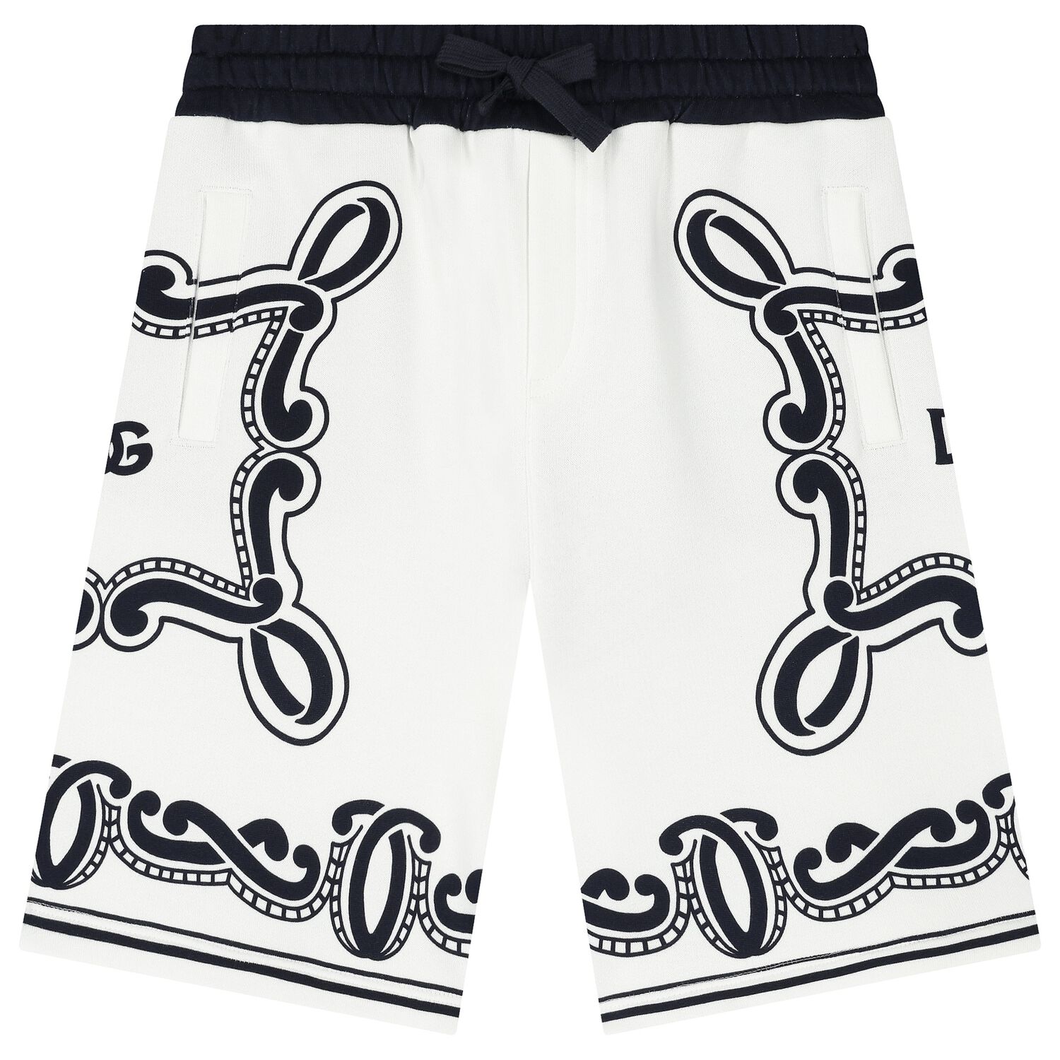 Boys Ivory & Navy Blue Bandana Shorts, 1, hi-res image number null
