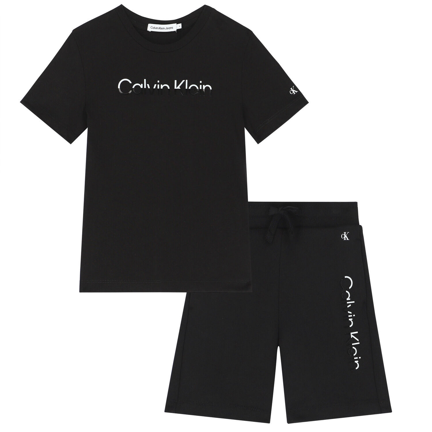 Boys Black Logo Shorts Set, 2, hi-res