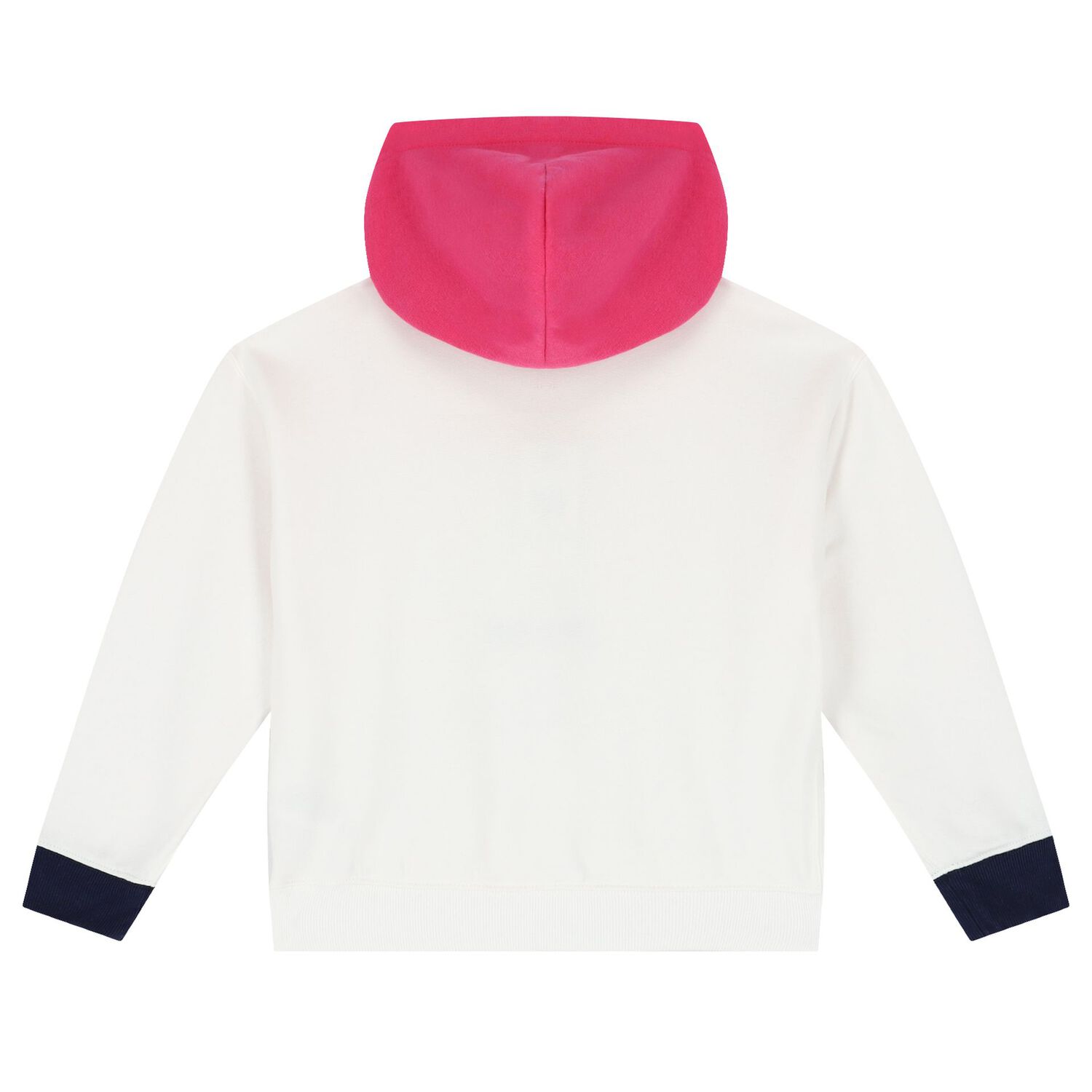 Girls White Polo Bear Hooded Top, 1, hi-res