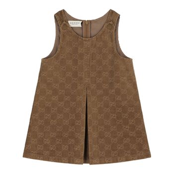 Baby Brown GG Logo Corduroy Dress 