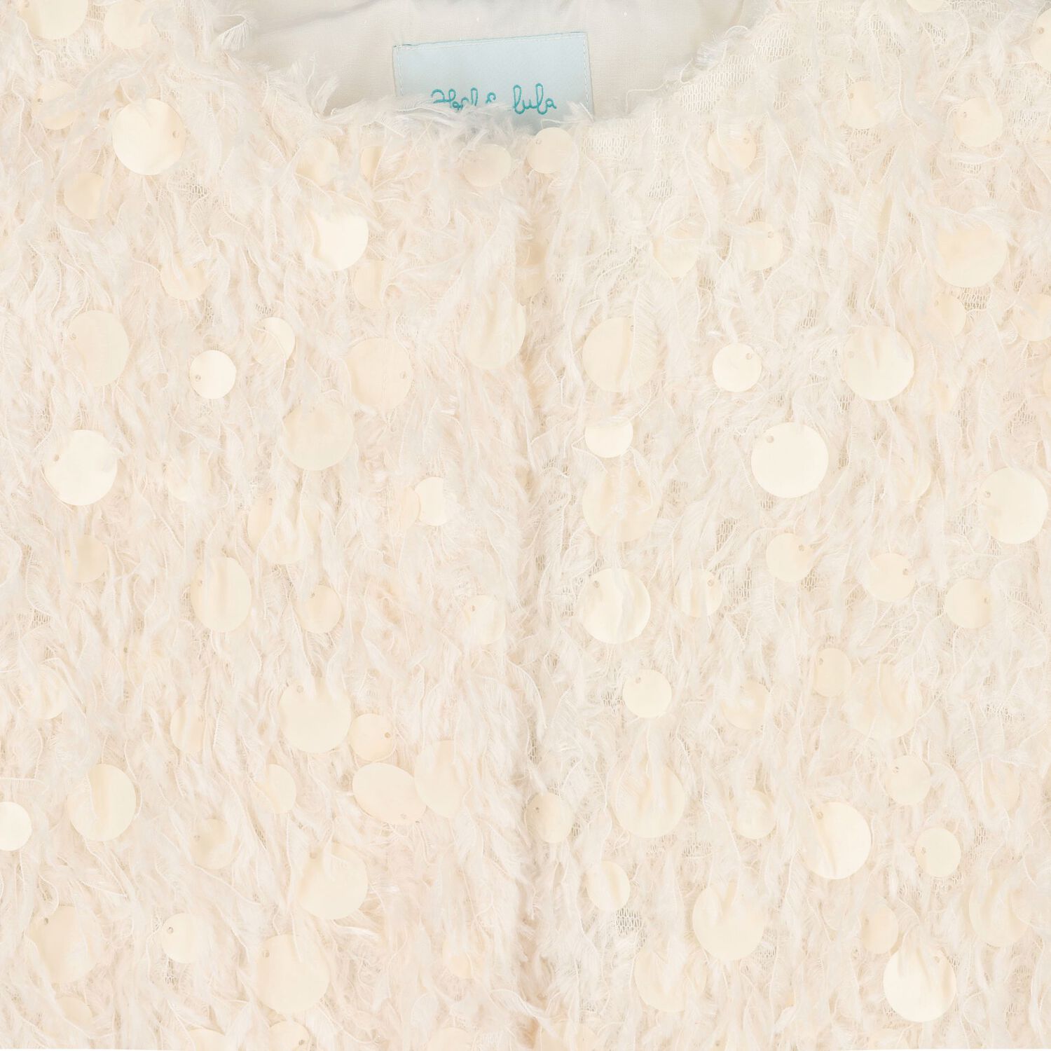 Girls Ivory Sequin & Fringe Cardigan, 1, hi-res