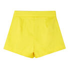 Girls Yellow Satin Shorts, 2, hi-res