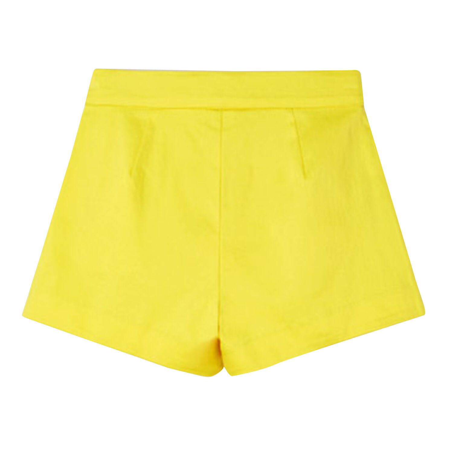 Girls Yellow Satin Shorts, 2, hi-res