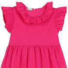 Girls Pink Ruffle Dress, 2, hi-res