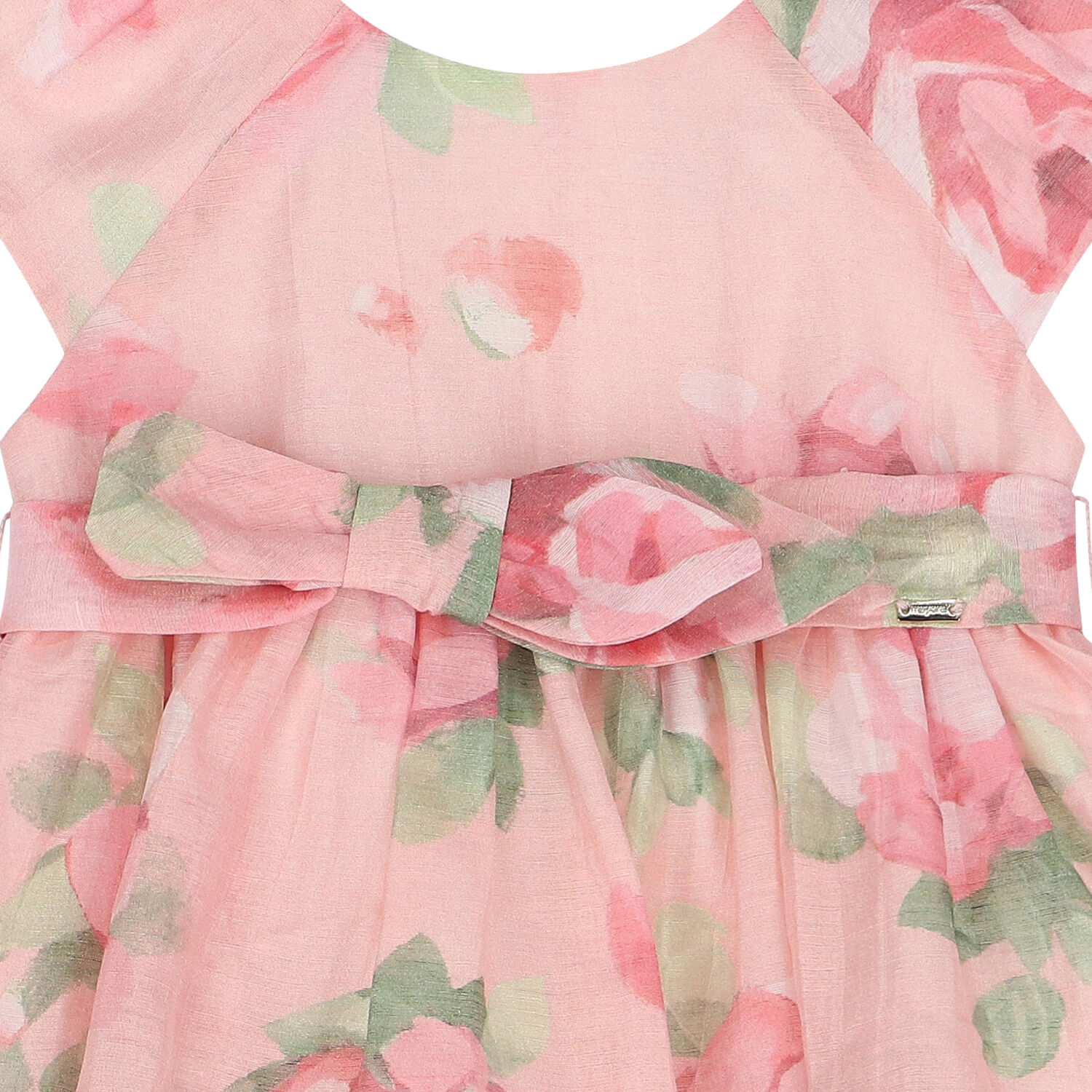 Younger Girls Pink Floral Dress, 1, hi-res