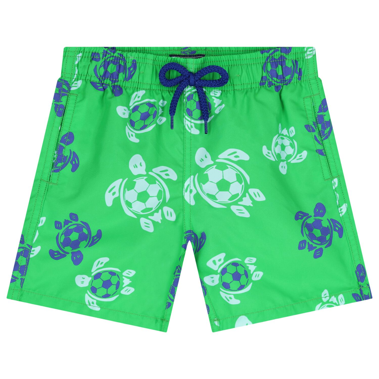 Boys Green Turtle Swim Shorts, 1, hi-res