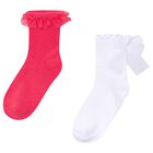 Girls Pink & White Socks ( 2-Pack ) , 2, hi-res