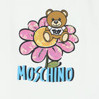 Younger Girls White Teddy Bear Logo Dress, 3, hi-res