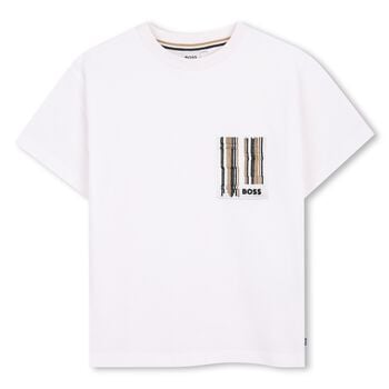 Boys Mini Me White Logo T-Shirt