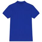 Boys Blue Logo Polo Shirt, 1, hi-res