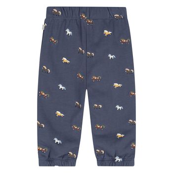 Younger Boys Navy Blue Horse Joggers
