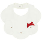 Baby Girls Ivory Teddy Bear Bibs (2 Pack), 1, hi-res