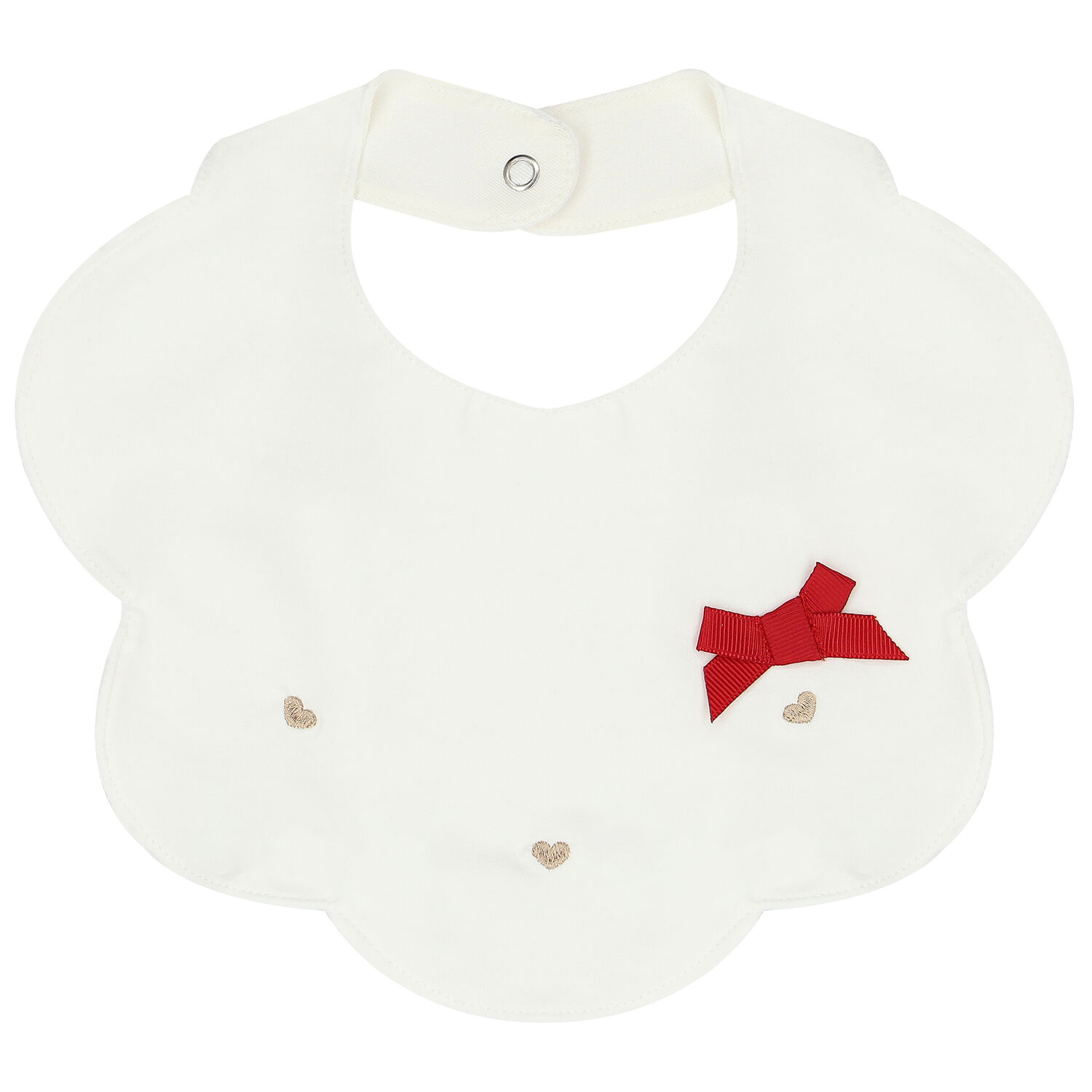 Baby Girls Ivory Teddy Bear Bibs (2 Pack), 1, hi-res