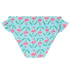 Girls Aqua Flamingo Print Bikini, 1, hi-res