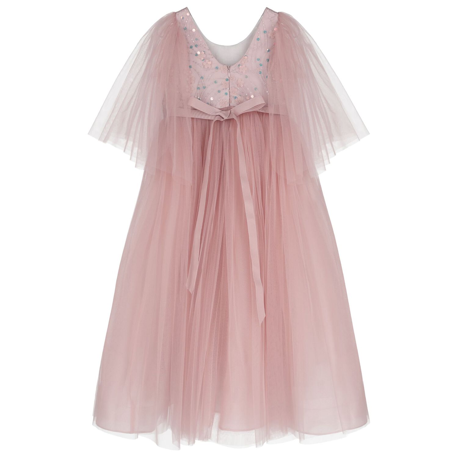 Girls Pink Sequin Tulle Dress, 1, hi-res