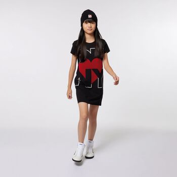 Girls Black Logo Dress