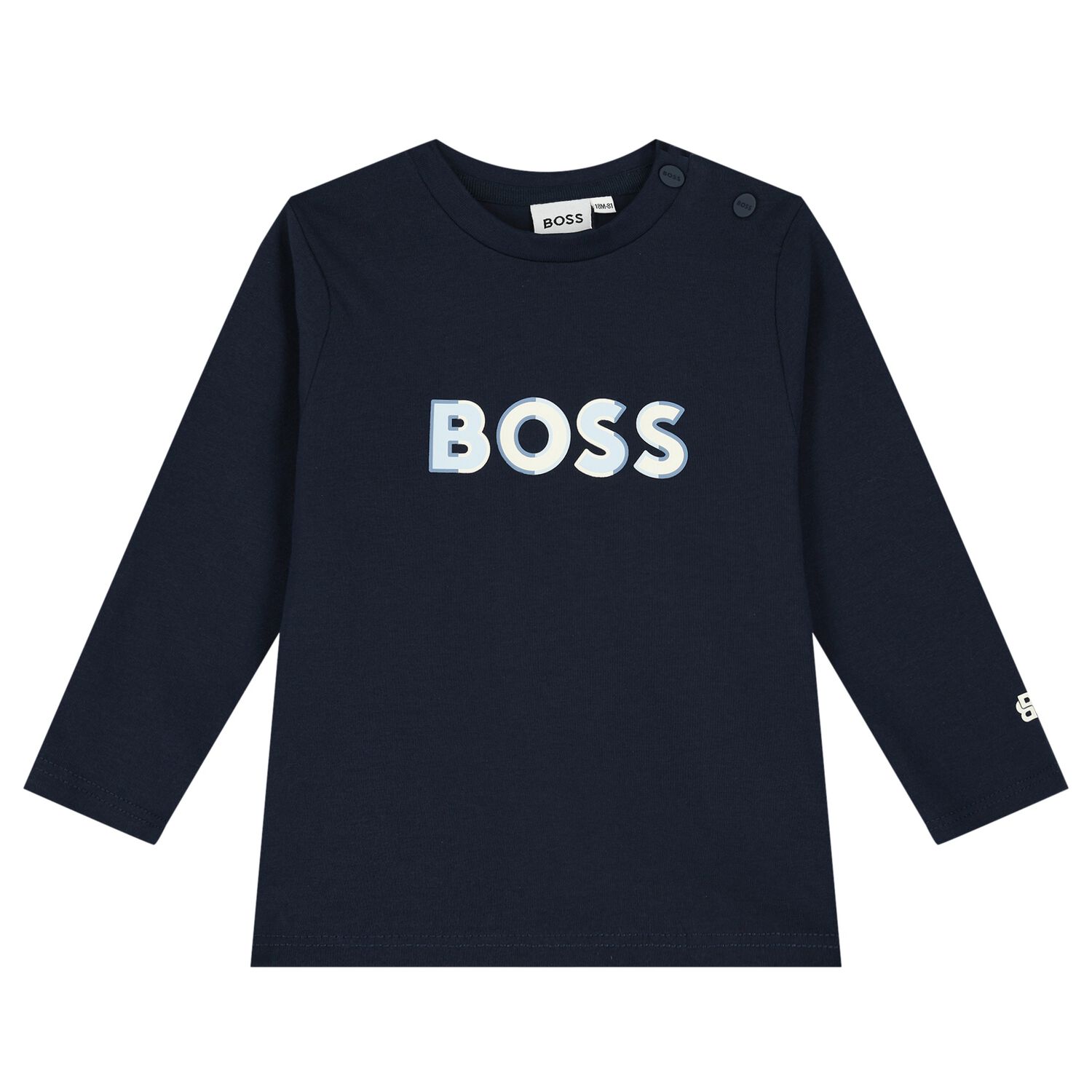 BOSS Baby Boys Navy Blue Logo Long Sleeve Top Junior Couture