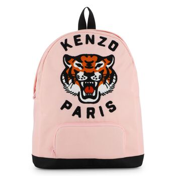 Girls Pink Tiger Logo Backpack ( 28cm )