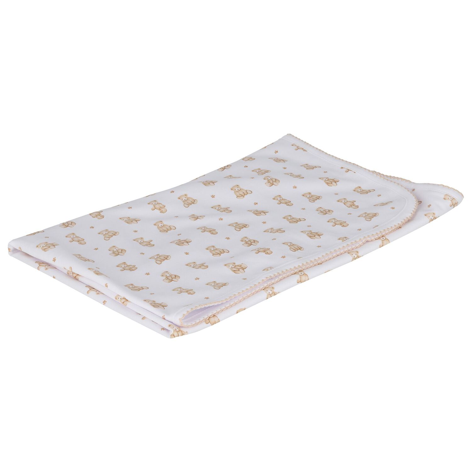 White & Beige Teddy Bear Time Baby Blanket, 1, hi-res image number null