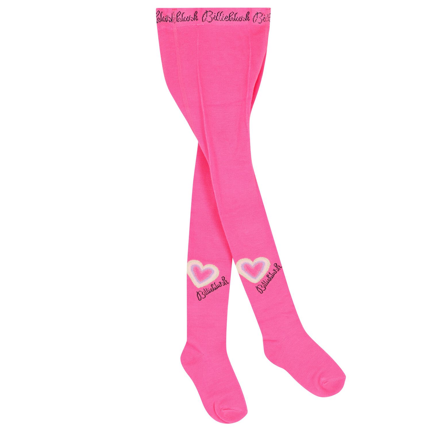 Girls Pink Logo Heart Tights, 1, hi-res image number null