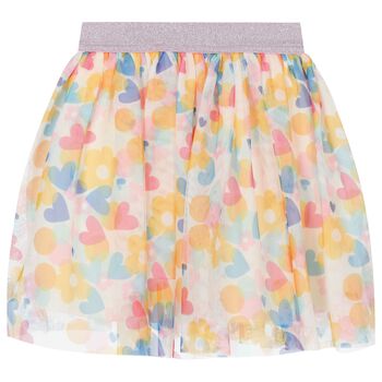 Girls Multi-Coloured Heart Tulle Skirt