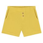 Younger Boys Yellow Cotton Jungle Shorts Set, 1, hi-res