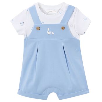 Baby Boys White & Blue Romper