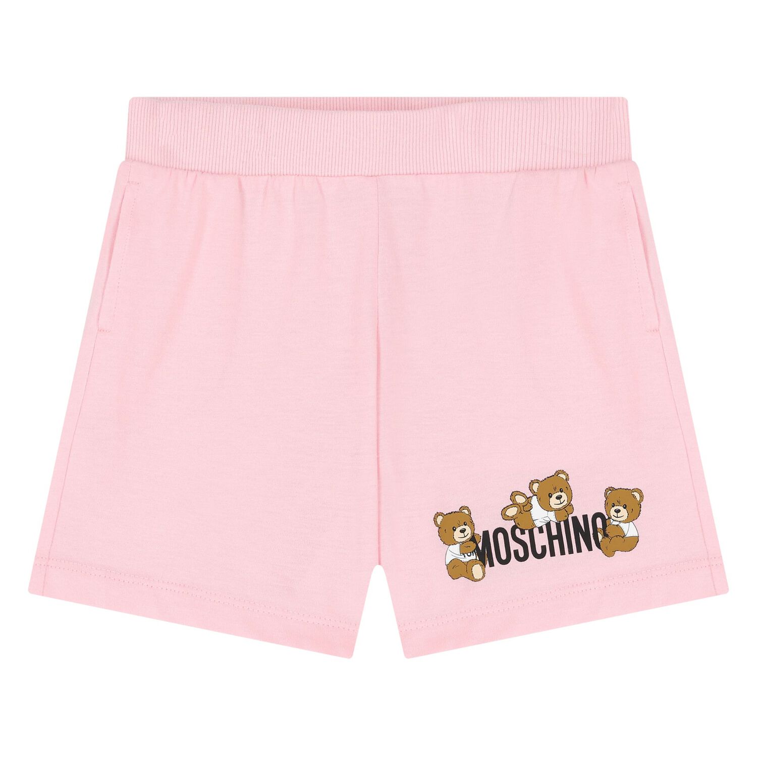Younger Girls Pink Teddy Bear Logo Shorts Set, 4, hi-res