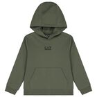 Boys Green Logo Hooded Top, 5, hi-res