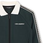 Boys Green Logo Zip Up Top, 1, hi-res