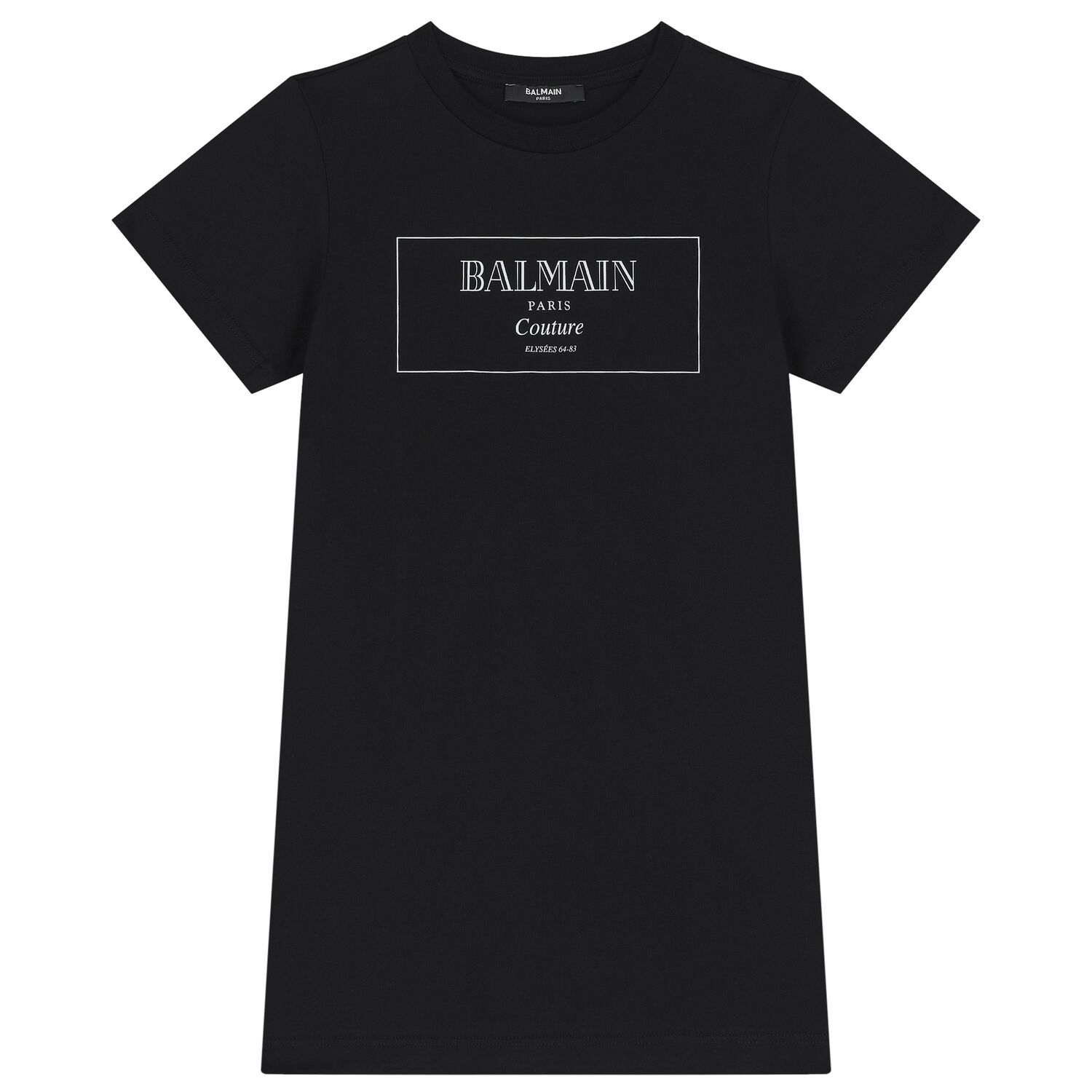 Girls Black Logo Dress, 1, hi-res