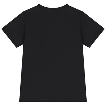Girls Black Zig Zag Logo T-Shirt