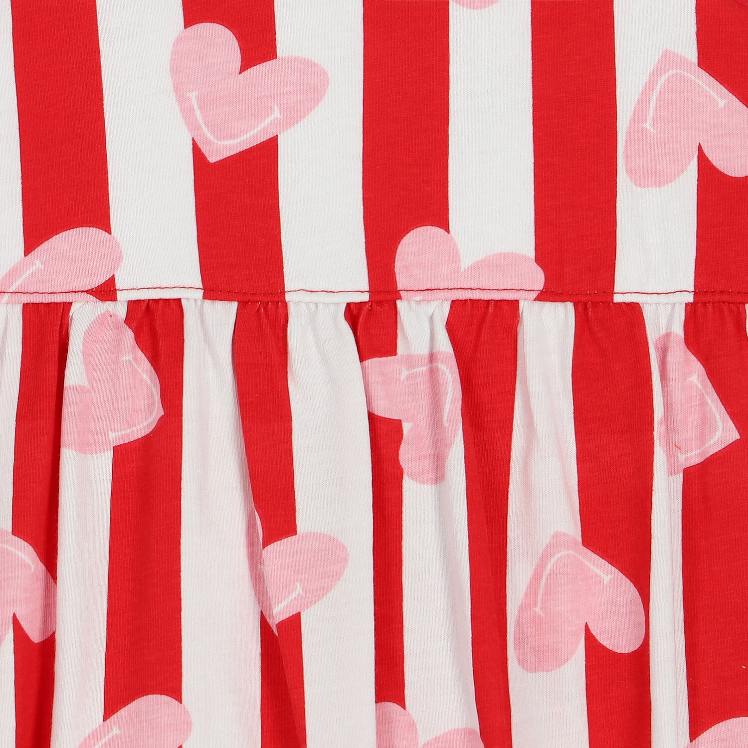 Baby Girls White & Red Striped Shortie, 1, hi-res