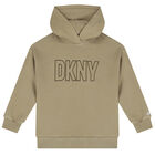 Khaki Green Logo Hooded Top, 1, hi-res